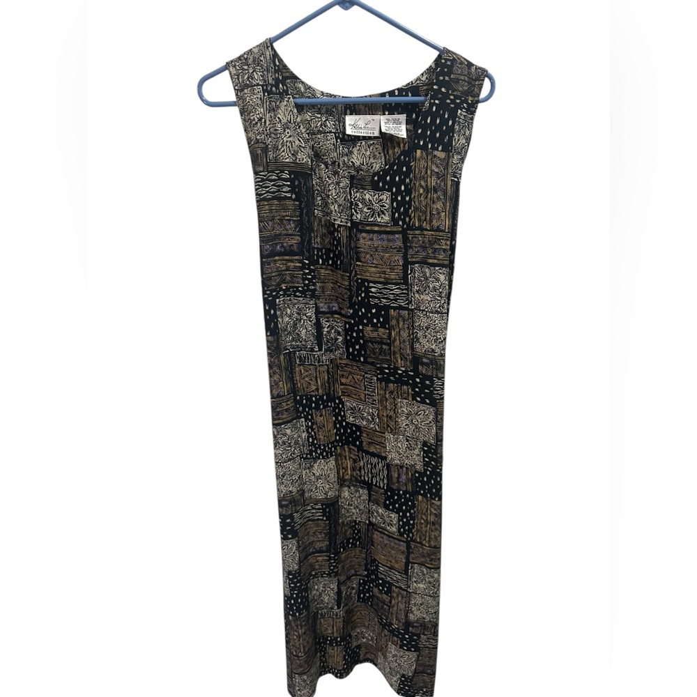 💖Kathie Lee Collection Black and Brown Maxi Dress